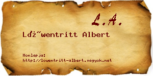 Löwentritt Albert névjegykártya